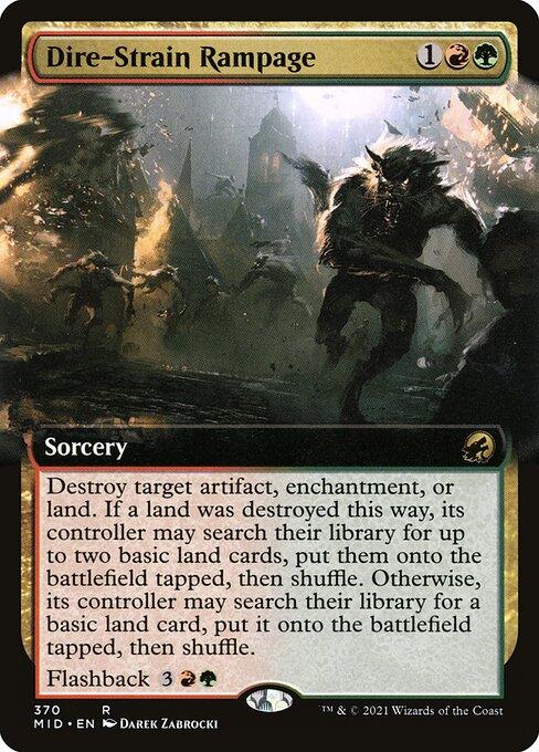 [Foil] MID 370 Dire-Strain Rampage (Extended Art) R