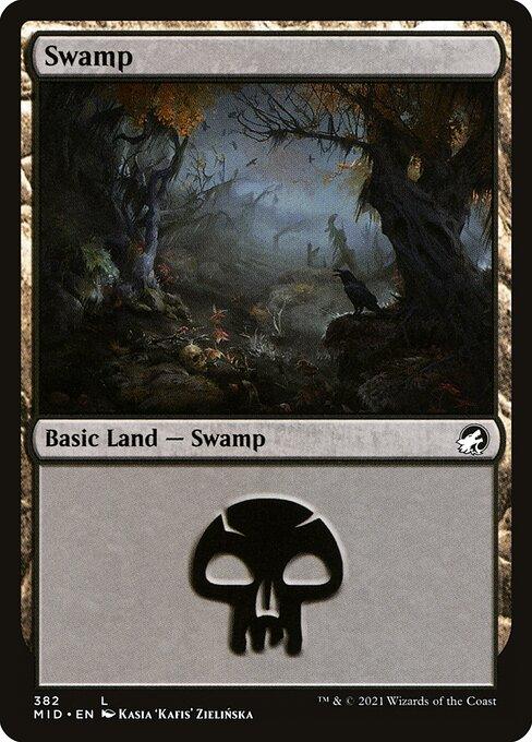 [Foil] MID 382 Swamp (382) L