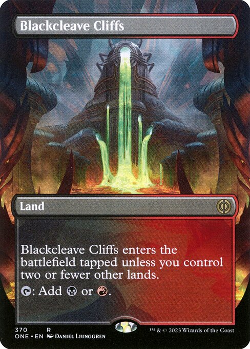 [Foil] ONE 370 Blackcleave Cliffs (Borderless) R