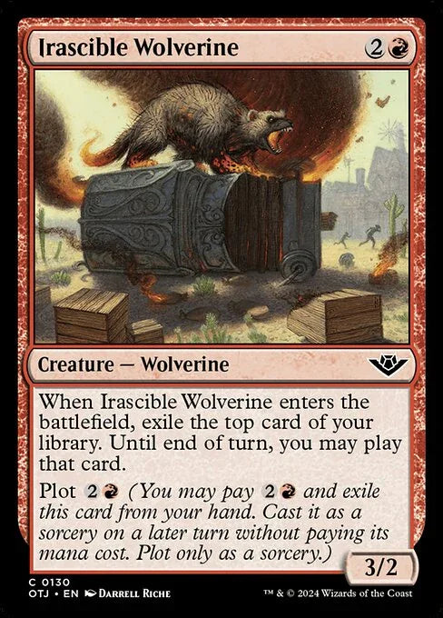 [Foil] OTJ 130 Irascible Wolverine C