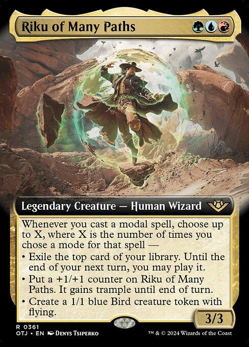 [Foil] OTJ 361 Riku of Many Paths (0361 - Extended Art) R