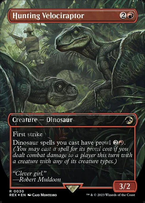 [Foil] REX 030 Hunting Velociraptor (0030 - Emblem Foil) R