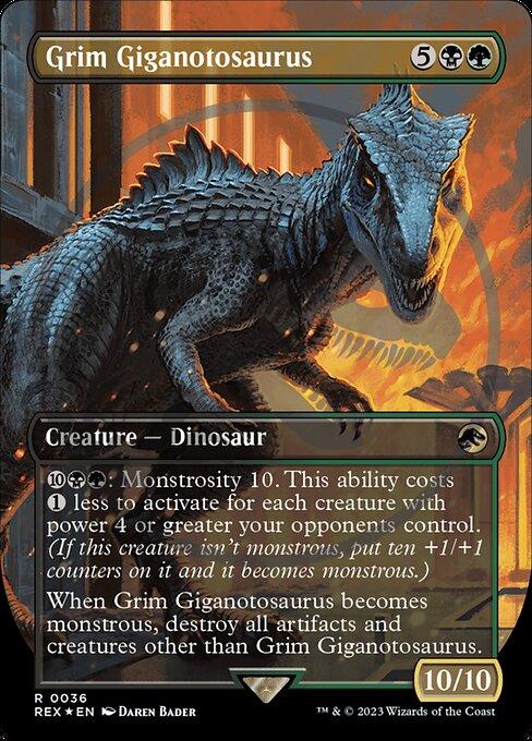 [Foil] REX 036 Grim Giganotosaurus (0036 - Emblem Foil) R