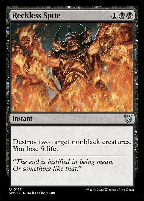 WOC 117 Reckless Spite U