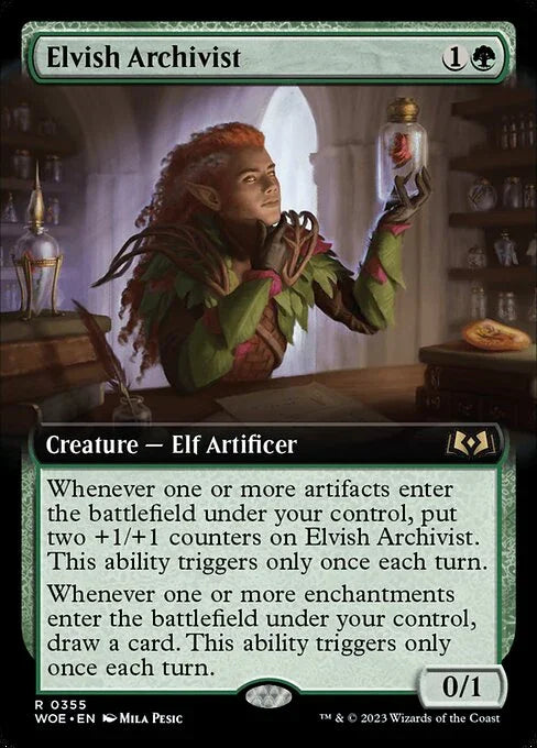 [Foil] WOE 355 Elvish Archivist (Extended Art) R