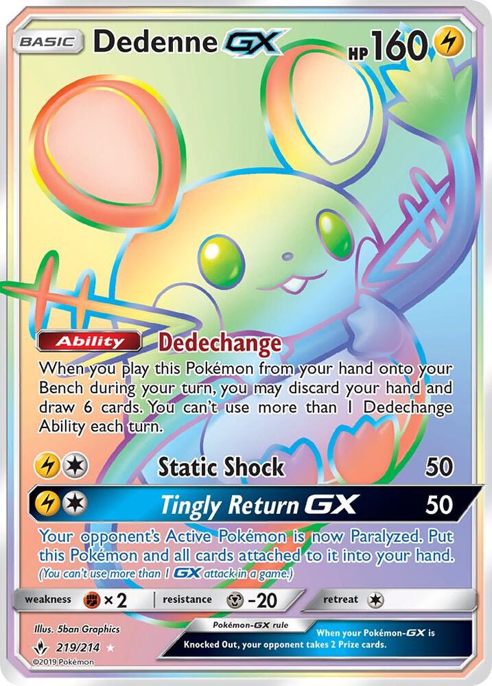 UNB 219/214 Dedenne GX SR
