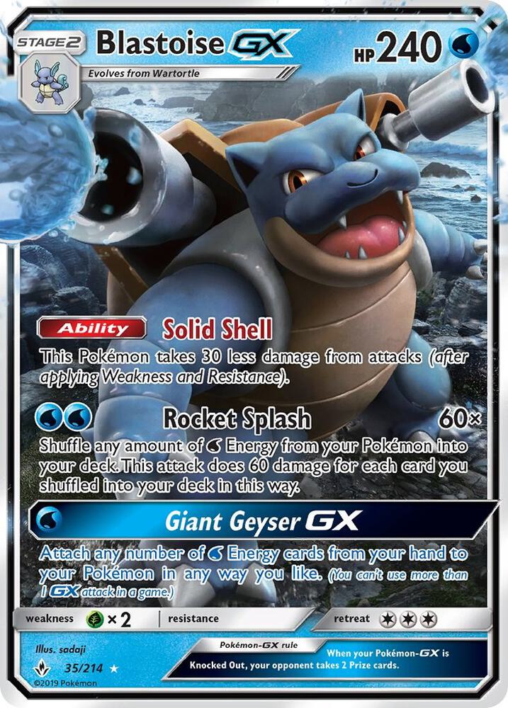UNB 35/214 Blastoise GX SR
