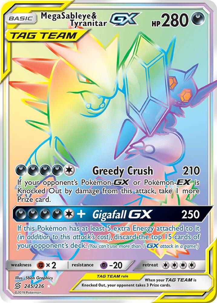 UNM 245/236 Mega Sableye & Tyranitar GX SR