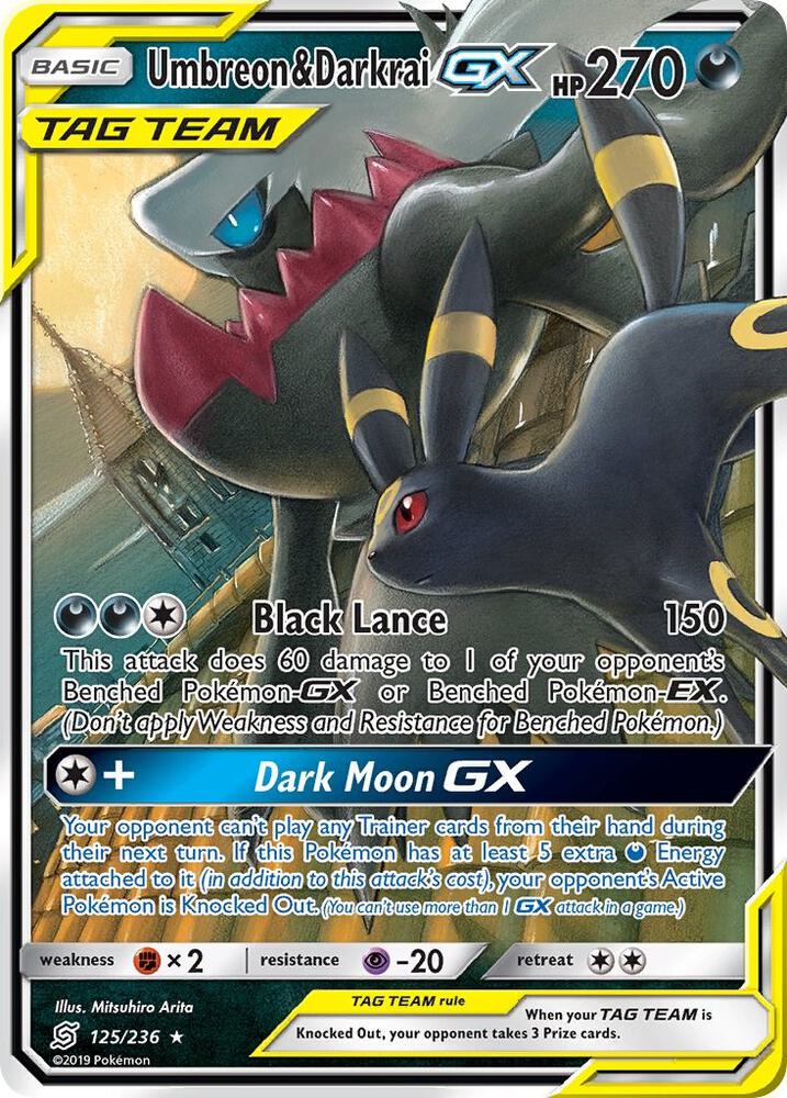 UNM 125/236 Umbreon & Darkrai GX SR