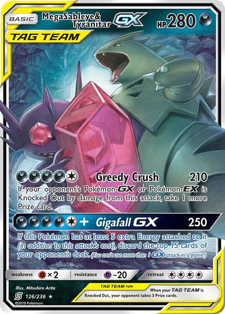 UNM 126/236 Mega Sableye & Tyranitar GX SR