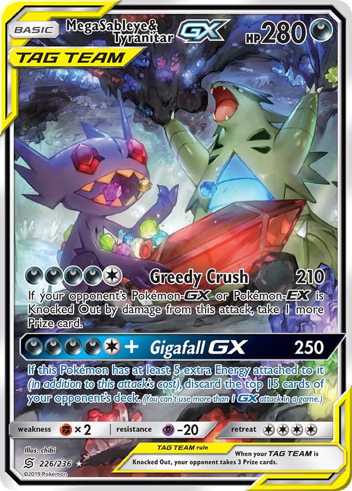 UNM 226/236 Mega Sableye & Tyranitar GX SR