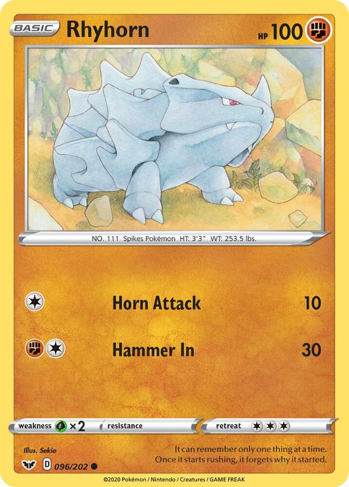 [Reverse Holo] SSH 096/202 Rhyhorn C