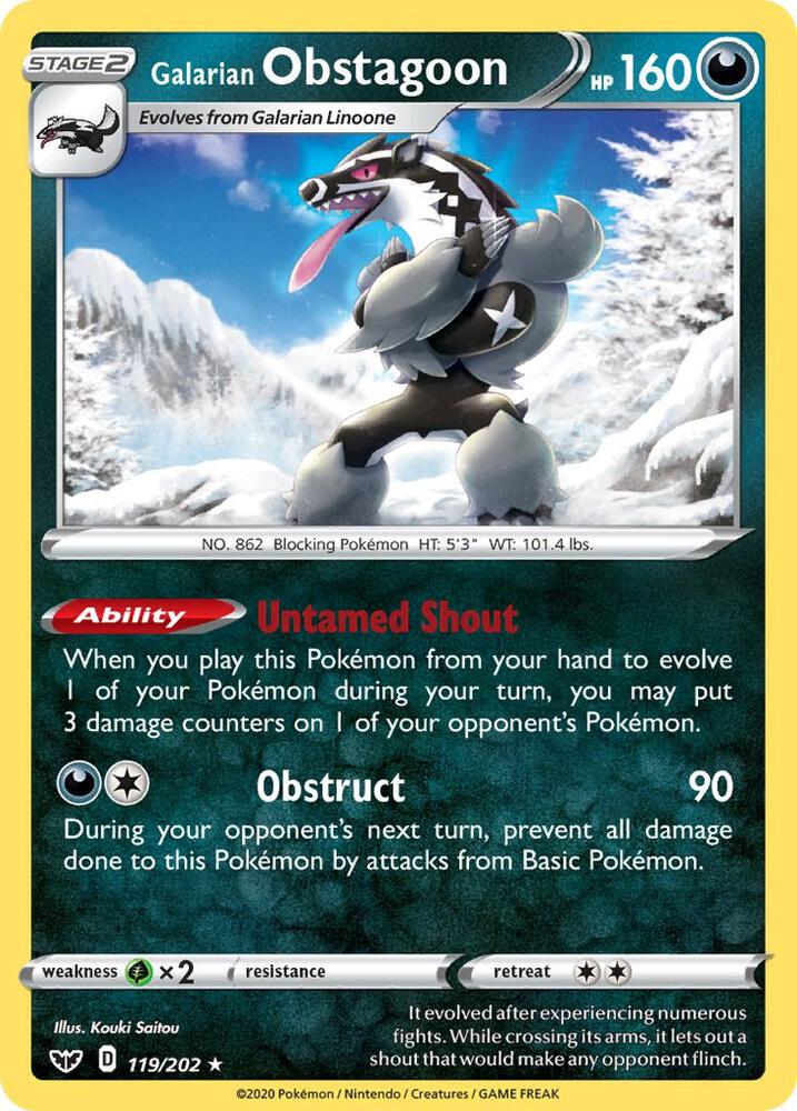 SSH 119/202 Galarian Obstagoon RH