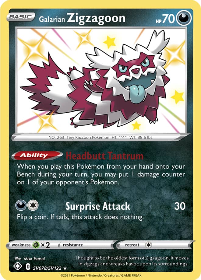 SHFSV SV078/SV122 Galarian Zigzagoon