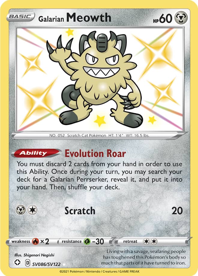 SHFSV SV086/SV122 Galarian Meowth
