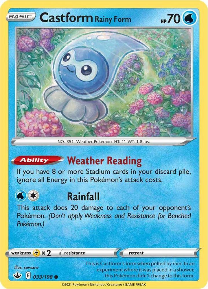 [Reverse Holo] CRE 033/198 Castform Rainy Form C