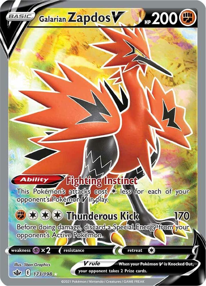 CRE 173/198 Galarian Zapdos V SR