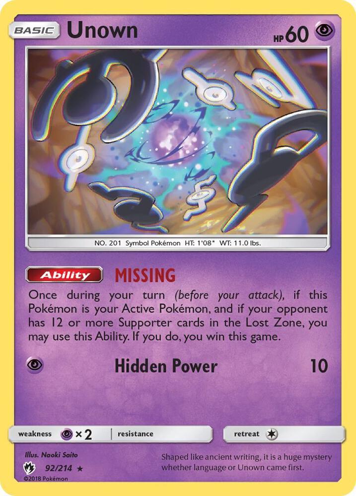 LOT 92/214 Unown R