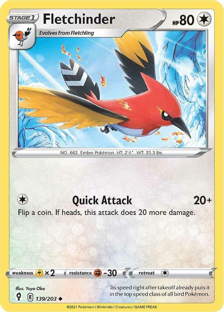 [Reverse Holo] EVS 139/203 Fletchinder U