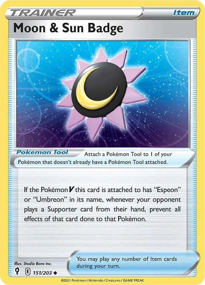 [Reverse Holo] EVS 151/203 Moon & Sun Badge U