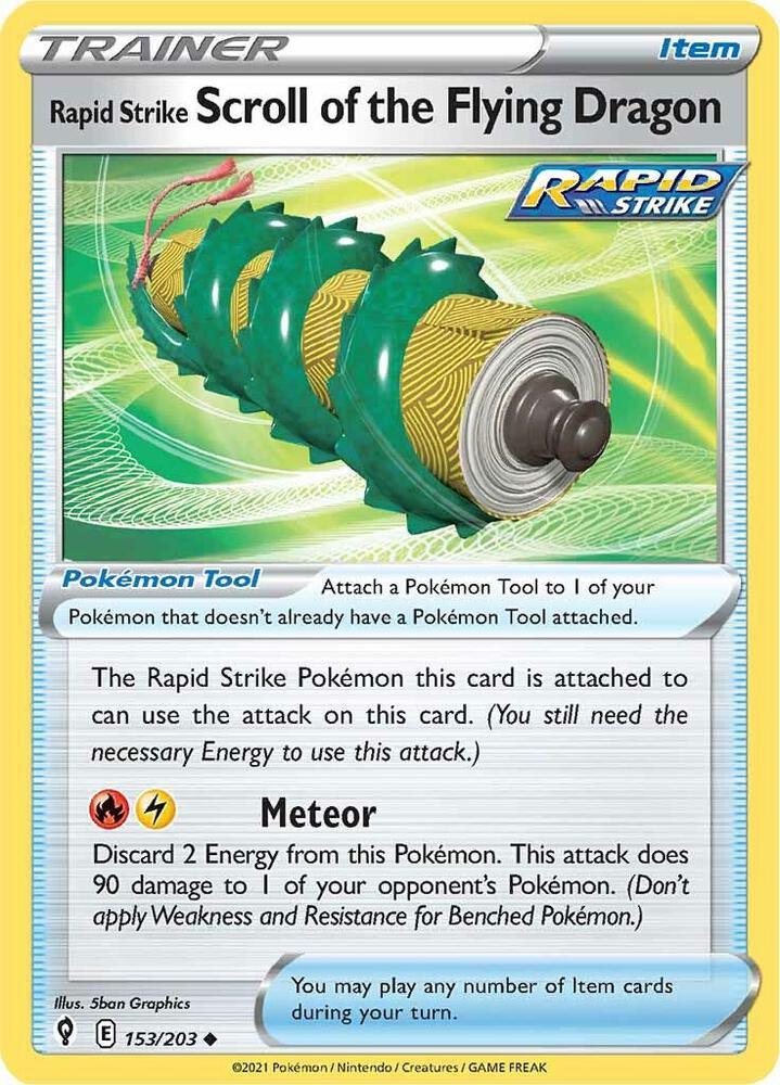 [Reverse Holo] EVS 153/203 Rapid Strike Scroll of the Flying Dragon U
