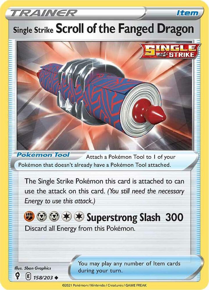 [Reverse Holo] EVS 158/203 Single Strike Scroll of the Fanged Dragon U