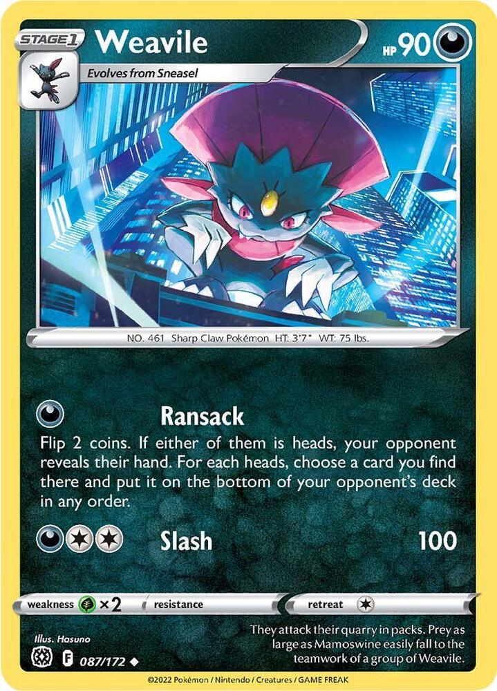 [Reverse Holo] BRS 087/172 Weavile U
