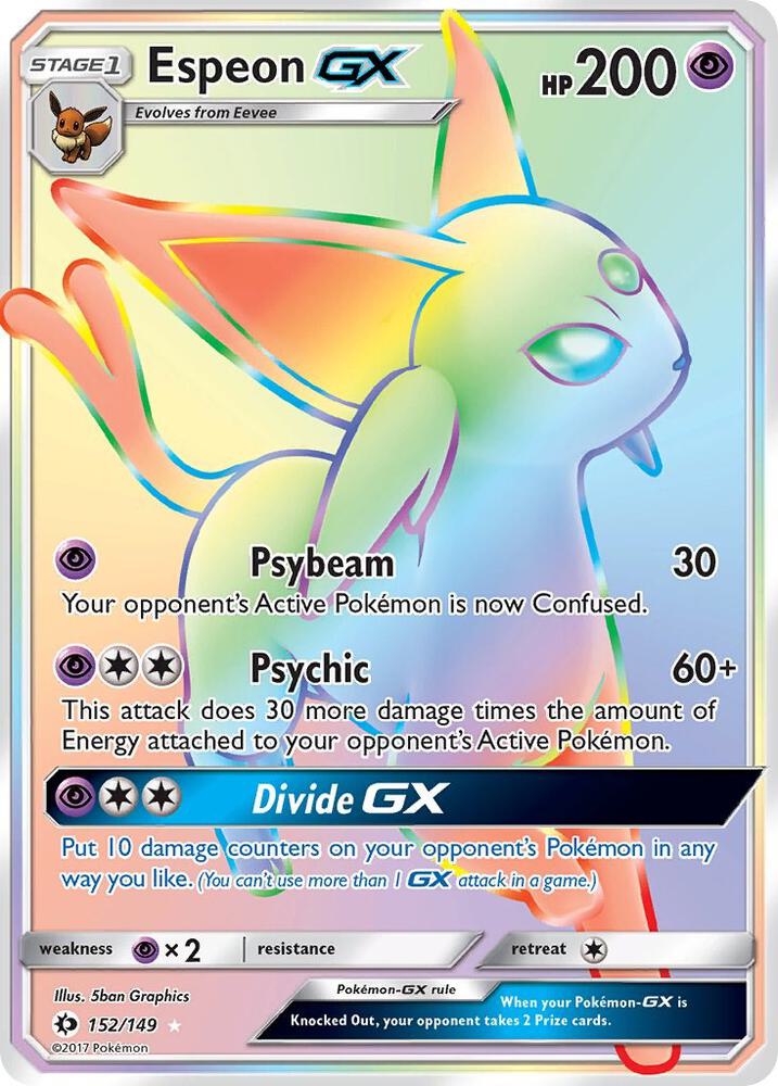 SUM 152/149 Espeon GX SR