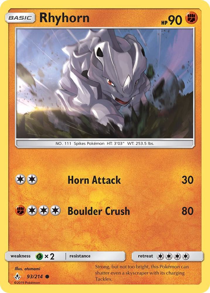 [Reverse Holo] UNB 93/214 Rhyhorn C