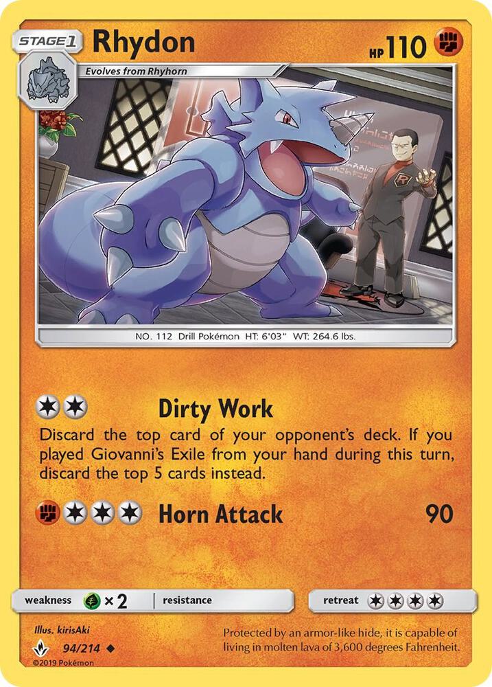 [Reverse Holo] UNB 94/214 Rhydon U