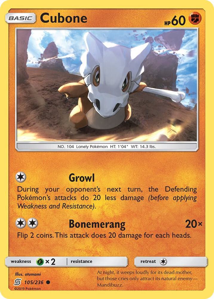 [Reverse Holo] UNM 105/236 Cubone C