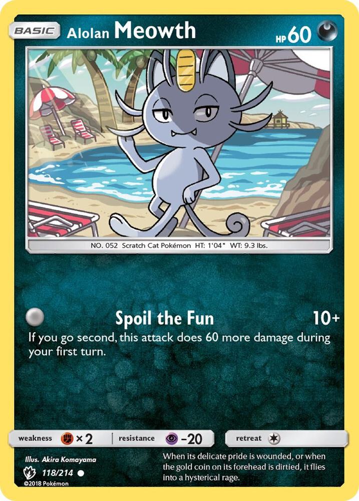 [Reverse Holo] LOT 118/214 Alolan Meowth C