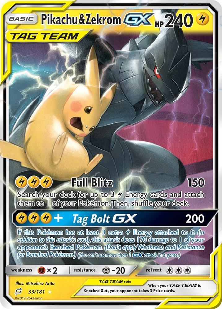 TEU 33/181 Pikachu & Zekrom GX SR