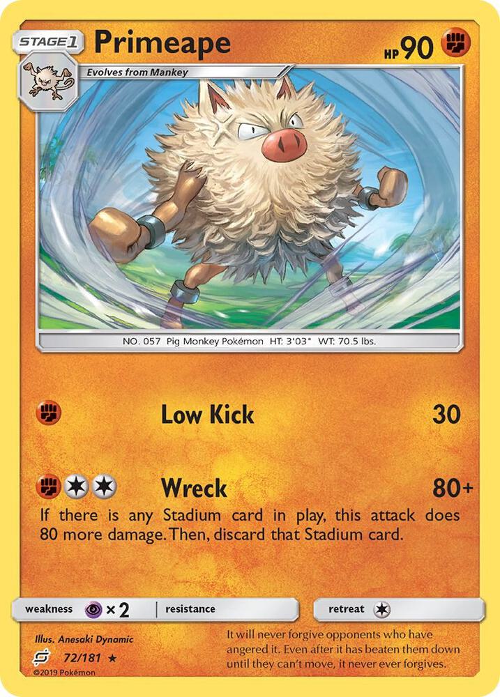[Reverse Holo] TEU 72/181 Primeape R