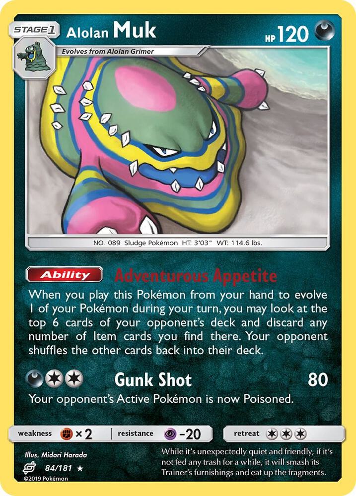 [Reverse Holo] TEU 84/181 Alolan Muk R