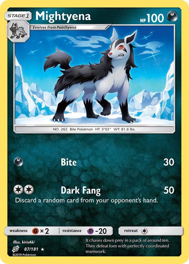 [Reverse Holo] TEU 87/181 Mightyena R