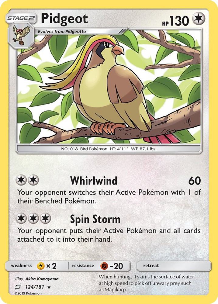[Reverse Holo] TEU 124/181 Pidgeot R
