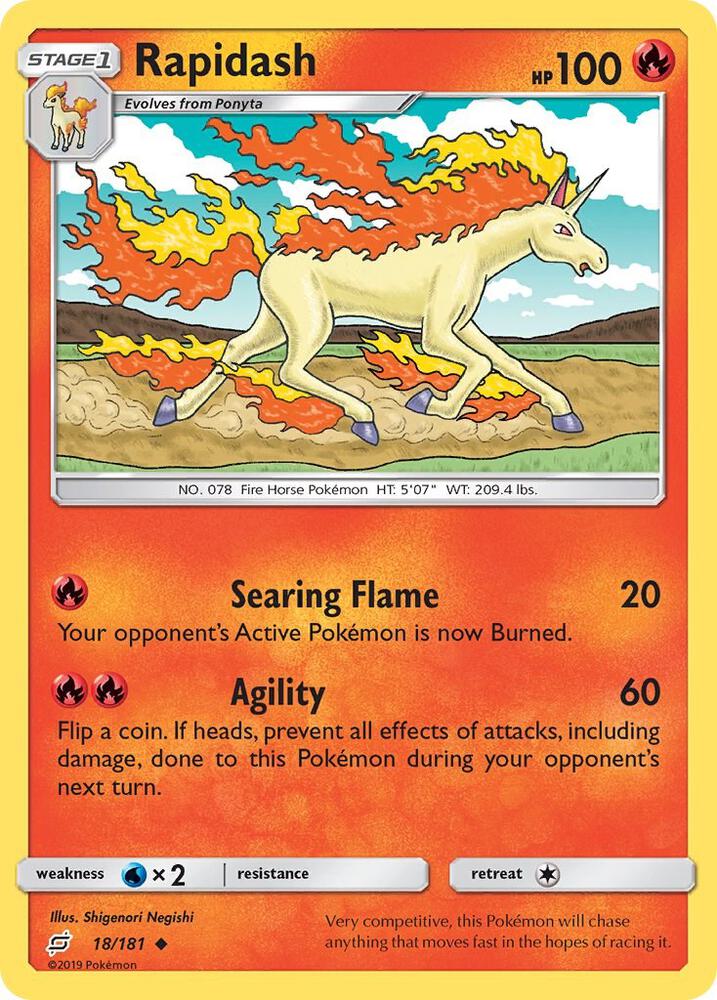 [Reverse Holo] TEU 18/181 Rapidash U