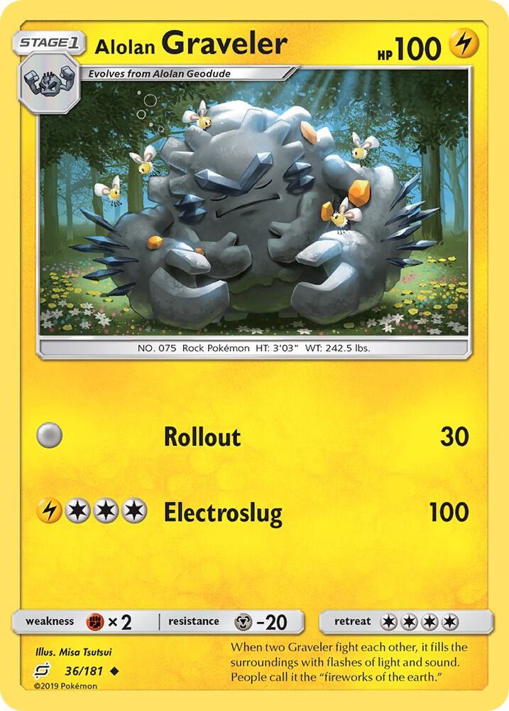 [Reverse Holo] TEU 36/181 Alolan Graveler U