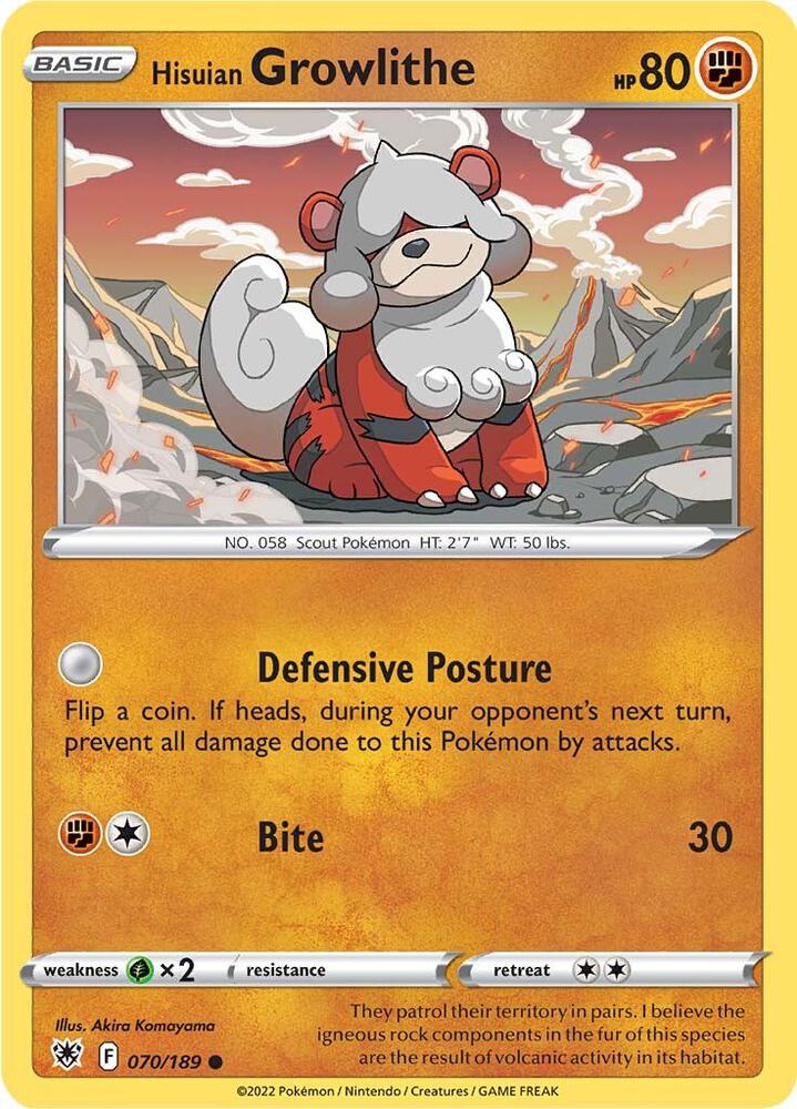 [Reverse Holo] ASR 070/189 Hisuian Growlithe C