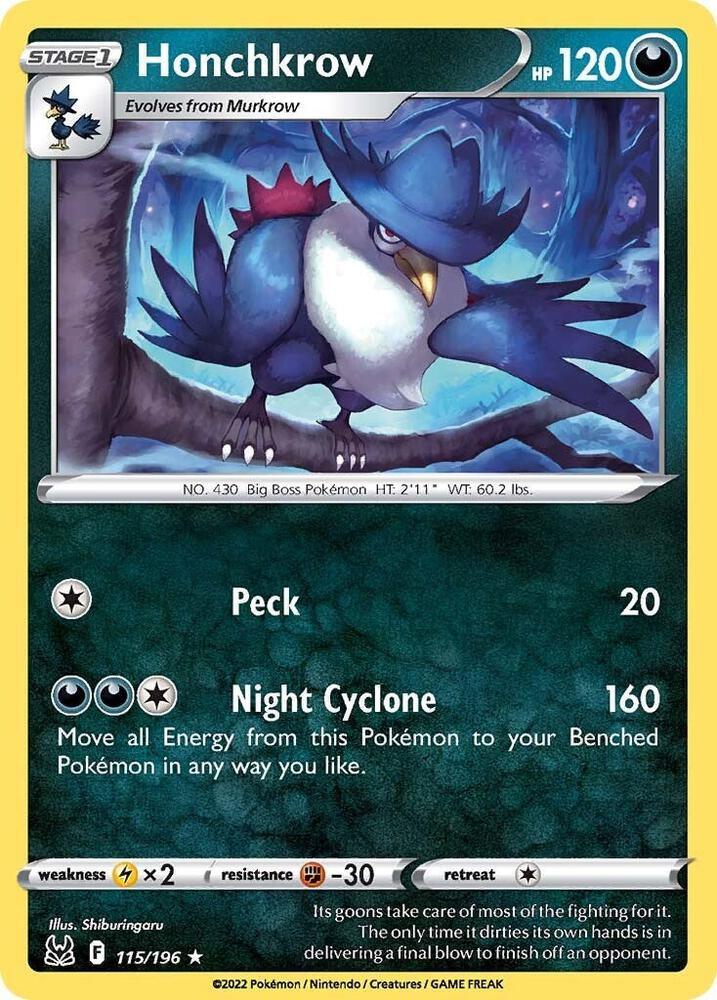 [Reverse Holo] LOR 115/196 Honchkrow R