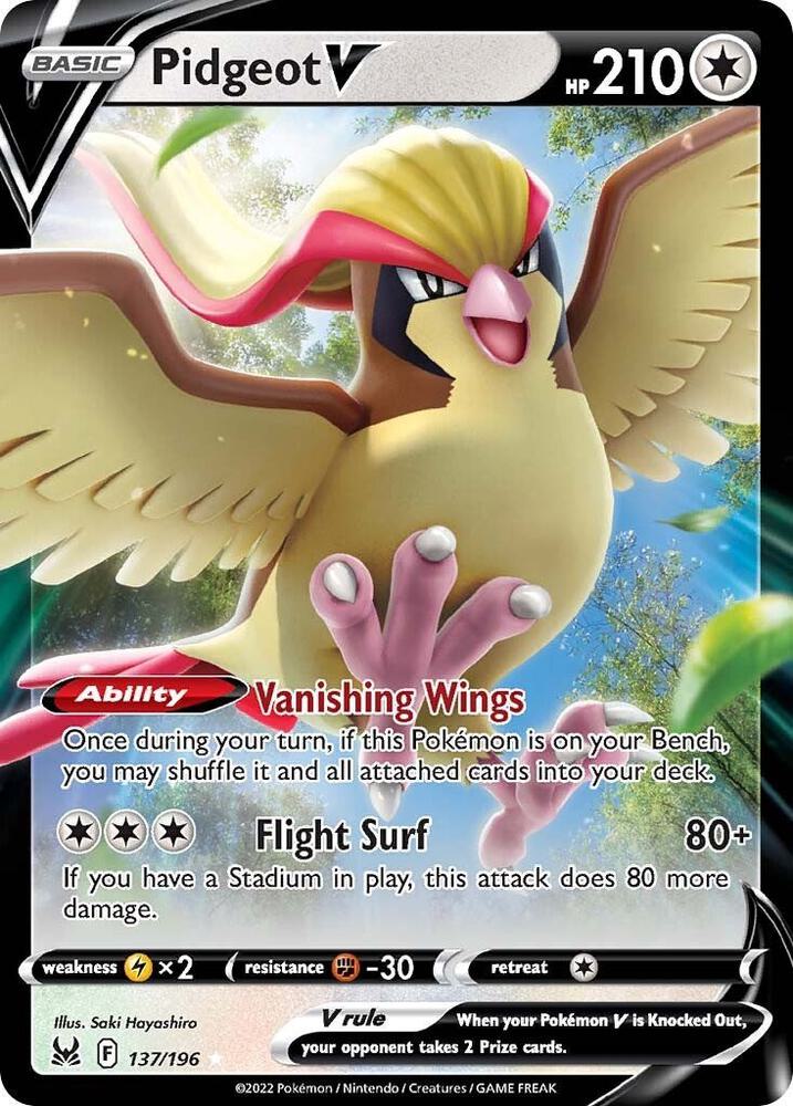LOR 137/196 Pidgeot V SR