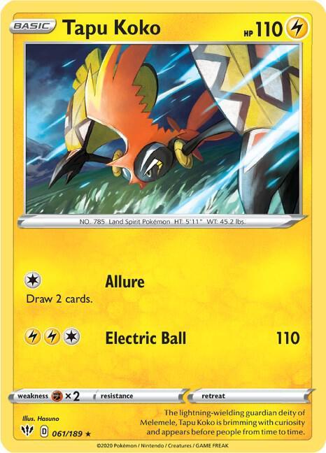 [Reverse Holo] DAA 061/189 Tapu Koko RH