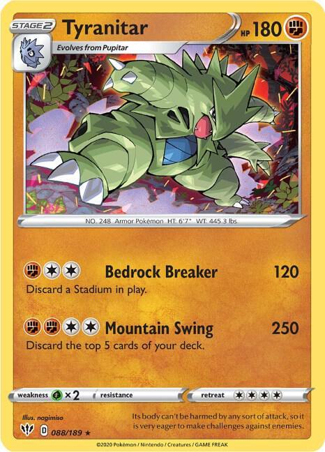 [Reverse Holo] DAA 088/189 Tyranitar RH