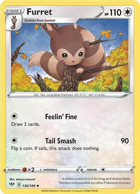 [Reverse Holo] DAA 136/189 Furret U