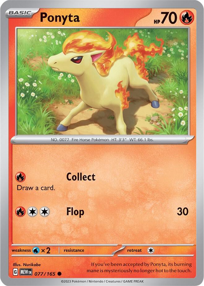 [Reverse Holo] MEW 077/165 Ponyta C