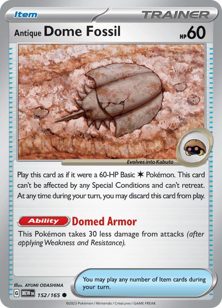 [Reverse Holo] MEW 152/165 Antique Dome Fossil C