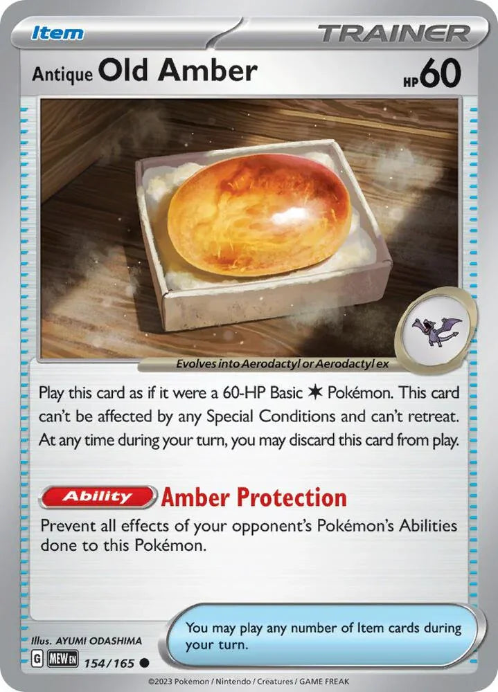 [Reverse Holo] MEW 154/165 Antique Old Amber C
