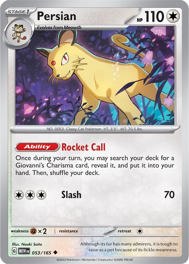 [Reverse Holo] MEW 053/165 Persian U