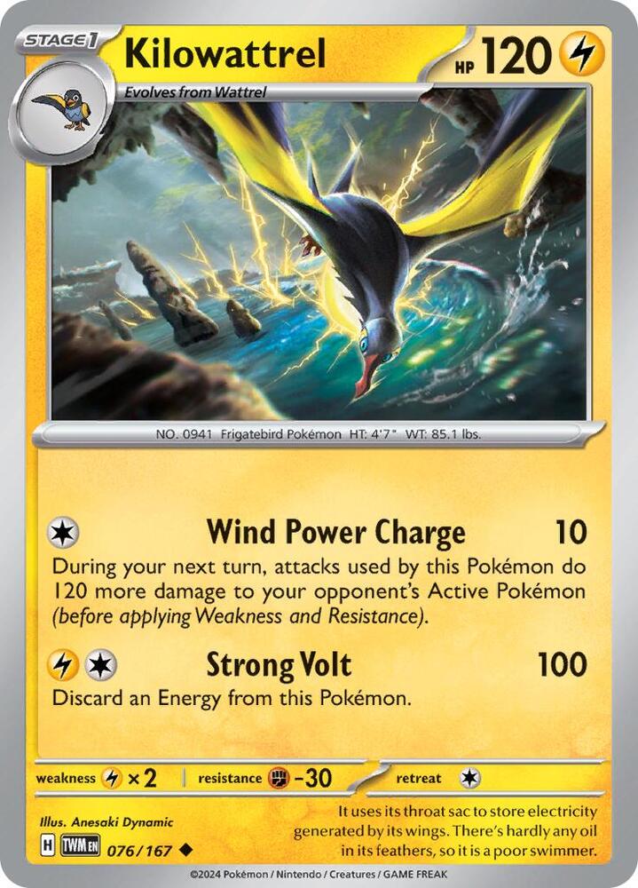 TWM 076/167 Kilowattrel U